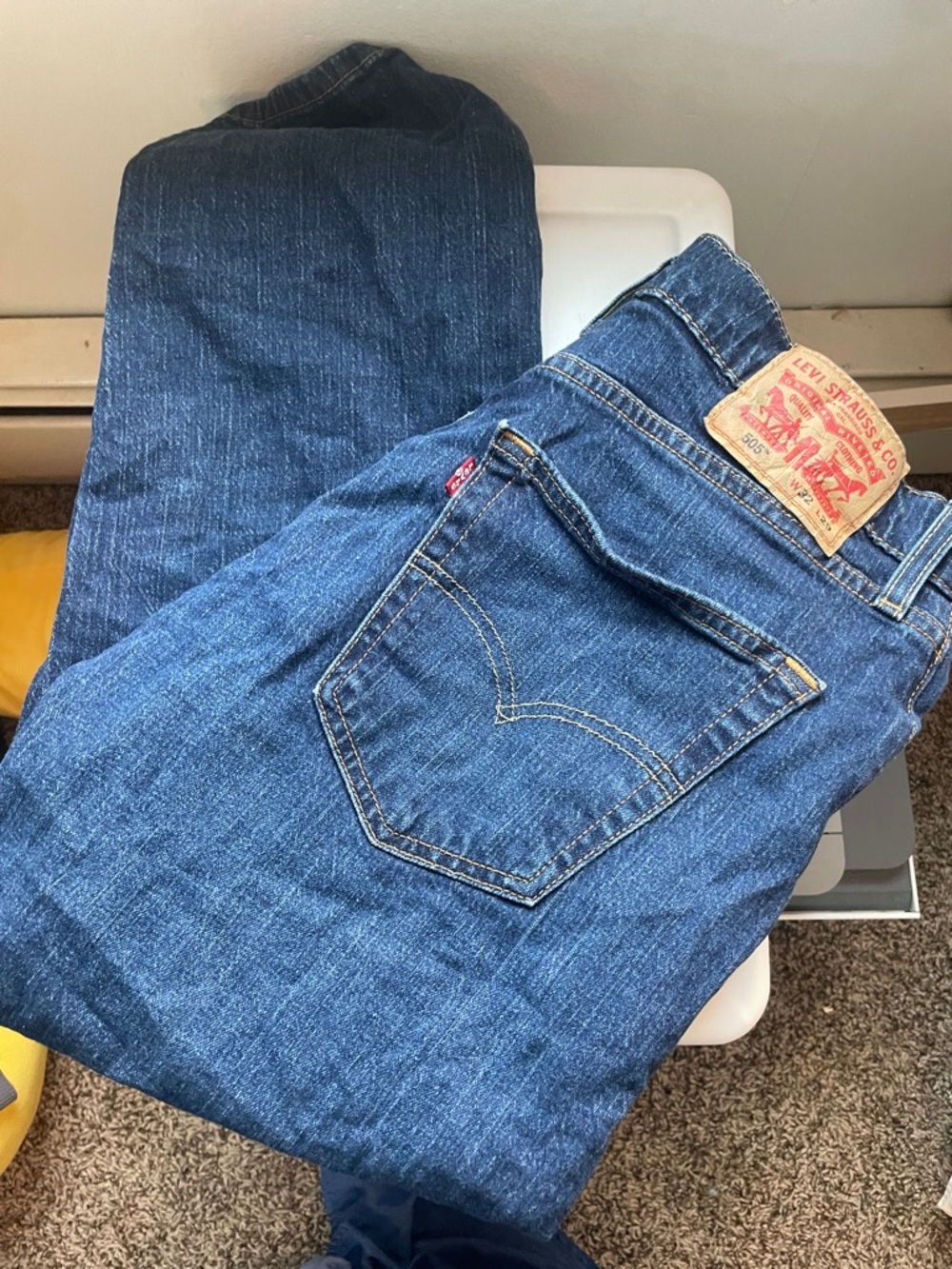 505 Levi's Men's Dark Blue Straight Leg Jeans
